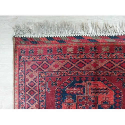 76 - Antique Afghan carpet square {402cm H x 272cm