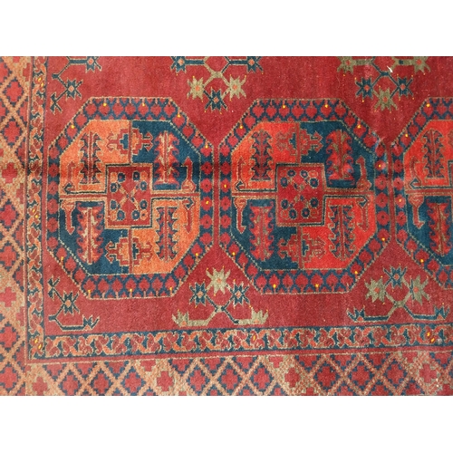 76 - Antique Afghan carpet square {402cm H x 272cm