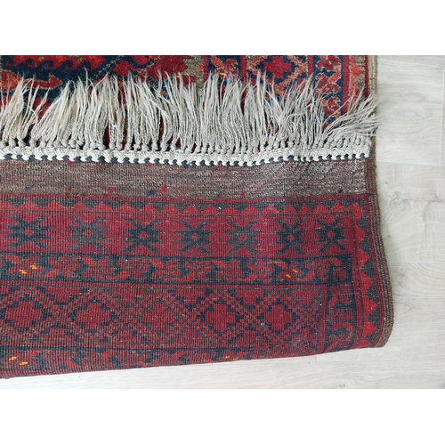 76 - Antique Afghan carpet square {402cm H x 272cm