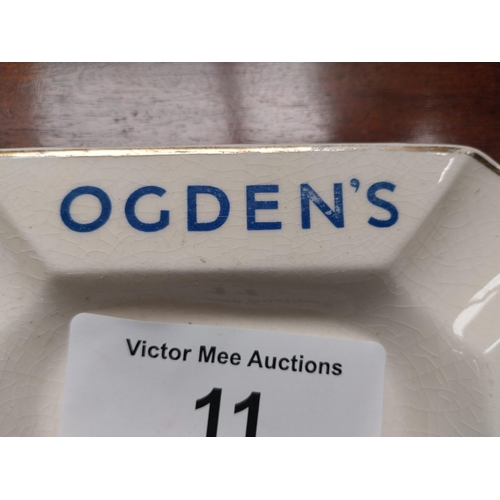 11 - Ogden's St Julien ceramic advertising ashtray. { 14cm W x 14 cm D}.