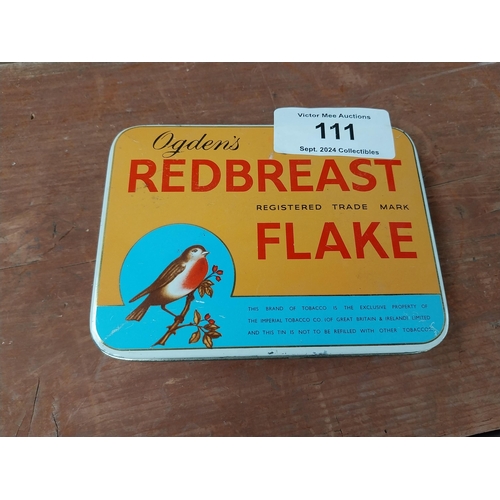 111 - Redbreast Flake advertising tin {3 cm H x 18 cm W x 13 cm D}.