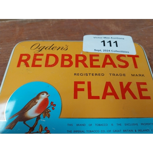 111 - Redbreast Flake advertising tin {3 cm H x 18 cm W x 13 cm D}.