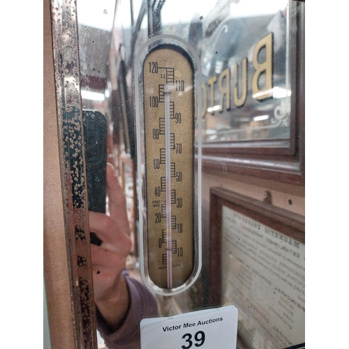 39 - Enjoy Friendly King for friendly flavor advertising mirror and barometer. {36 cm H x 26 cm W}.