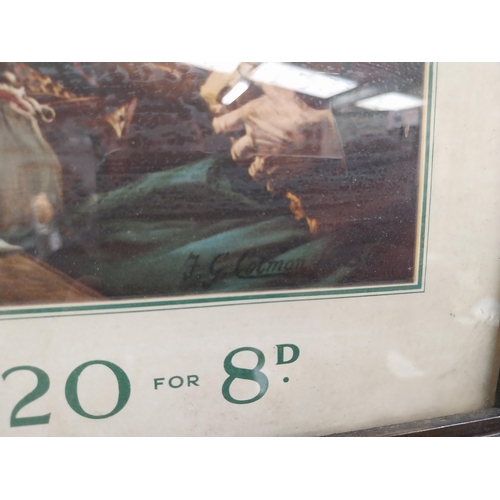 1238 - Original Wills's Woodbine framed showcard in original frame. {32 cm H x 57 cm W].