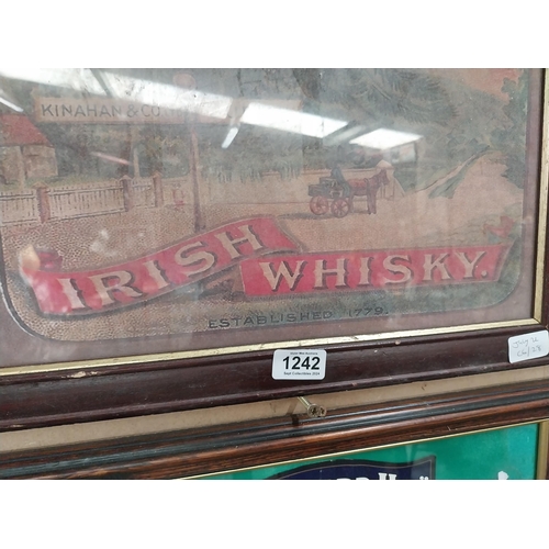 1242 - Garrymore Irish Whiskey framed advertising print {58 cm H x 48 cm W}.