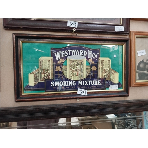 1243 - Westward Ho framed showcard. {23 cm H x 14 cm W}.