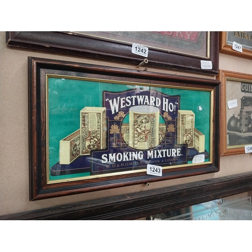 1243 - Westward Ho framed showcard. {23 cm H x 14 cm W}.