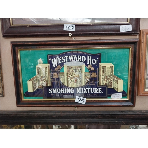 1243 - Westward Ho framed showcard. {23 cm H x 14 cm W}.