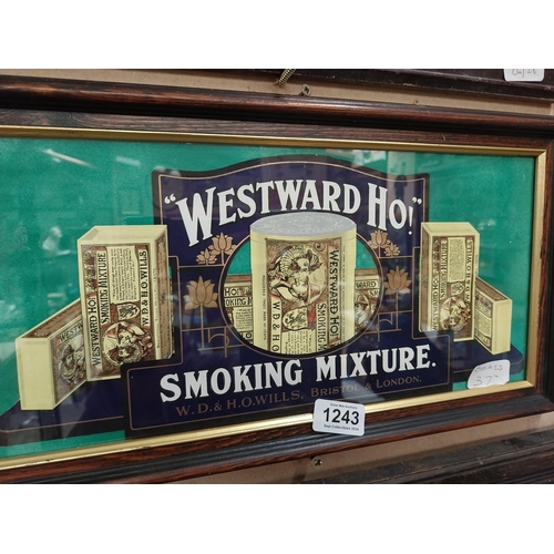 1243 - Westward Ho framed showcard. {23 cm H x 14 cm W}.