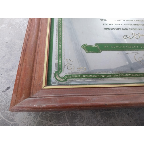 44 - Framed Carlsberg advertising mirror.{91 cm H x 71 cm W}.