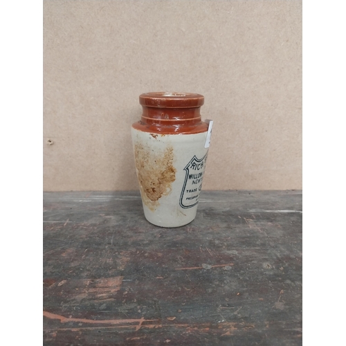 1258 - 19th C. stoneware Newtownbutler Cream pot {12 cm H x 7 cm Dia.}.