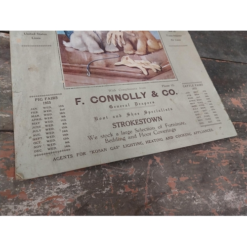 1263 - 1955 F Connolly and Co Strokestown advertising calendar. {32 cm H x 26 cm W}.