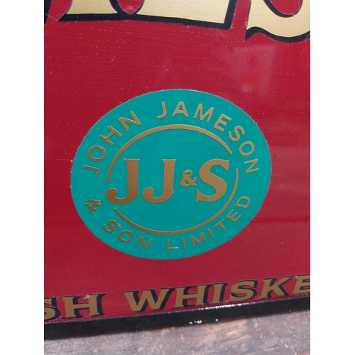 1264 - Jameson Irish Whiskey hanging light up advertising box. {19 cm H x 38 cm W x 6 cm D}.