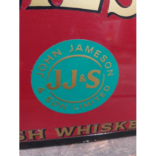 1264 - Jameson Irish Whiskey hanging light up advertising box. {19 cm H x 38 cm W x 6 cm D}.