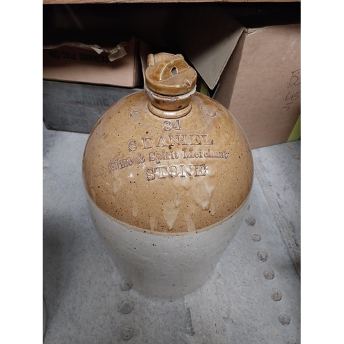 46 - H F Winters Fording bridge two gallon stoneware flagon with some damage {31 cm H x 20 cm Dia}  and S... 