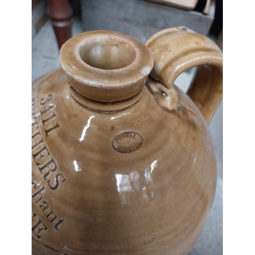 46 - H F Winters Fording bridge two gallon stoneware flagon with some damage {31 cm H x 20 cm Dia}  and S... 