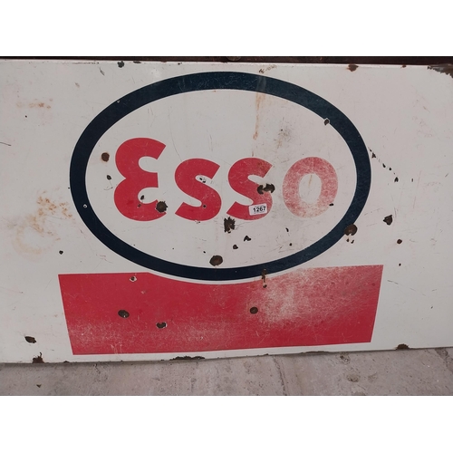 1267 - Esso enamel advertising sign. {68 cm H x 133 cm W}.