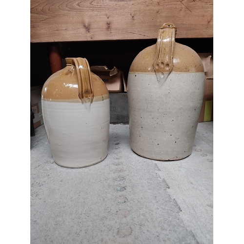 46 - H F Winters Fording bridge two gallon stoneware flagon with some damage {31 cm H x 20 cm Dia}  and S... 