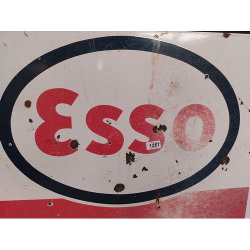 1267 - Esso enamel advertising sign. {68 cm H x 133 cm W}.