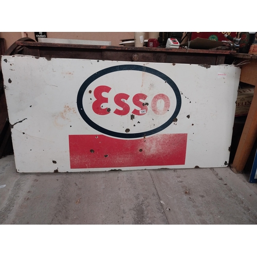 1267 - Esso enamel advertising sign. {68 cm H x 133 cm W}.