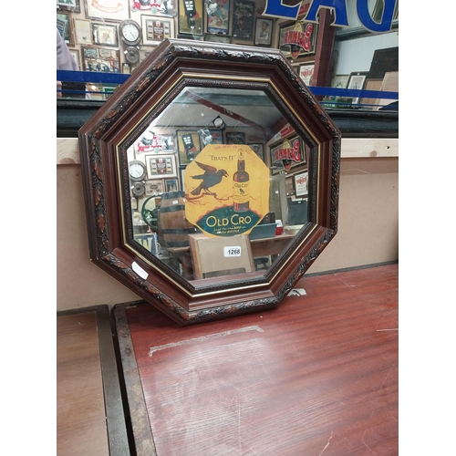 1268 - That's It Old Cro' Whiskey framed advertising mirror. {54 cm H x 54 cm W}.