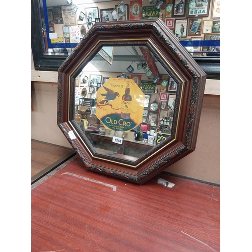 1268 - That's It Old Cro' Whiskey framed advertising mirror. {54 cm H x 54 cm W}.