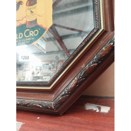 1268 - That's It Old Cro' Whiskey framed advertising mirror. {54 cm H x 54 cm W}.