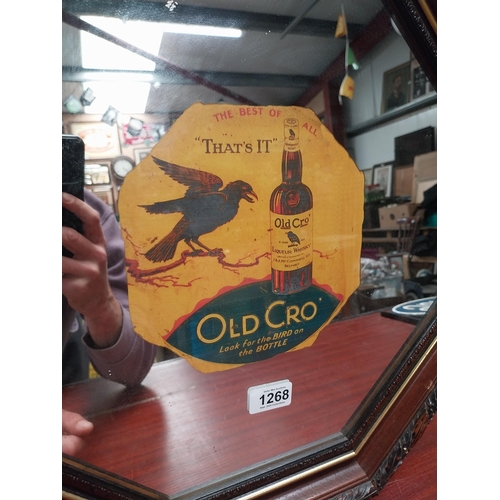 1268 - That's It Old Cro' Whiskey framed advertising mirror. {54 cm H x 54 cm W}.