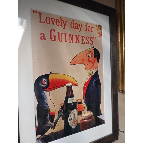 1274 - Lovely Day for A Guinness framed advertising print. {57 cm H x 43 cm W}