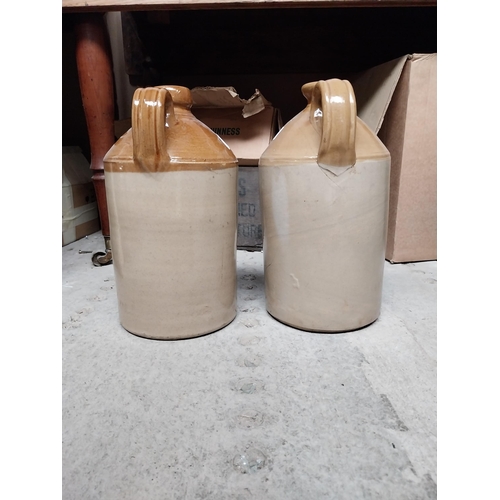 47 - Two 19th C. stoneware flagons. {31 cm H x 17 cm Diam.}.