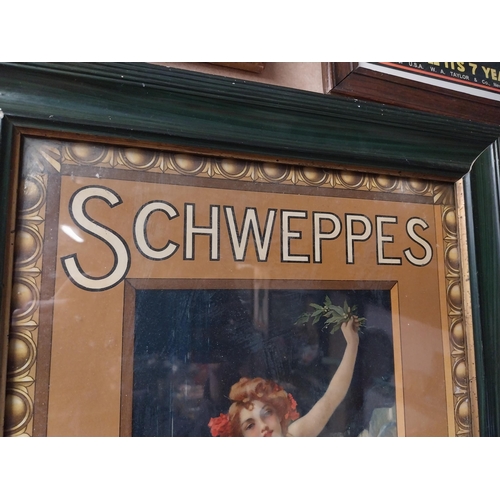 1277 - Schweppes Table Waters framed showcard. {62 cm H x 41 cm W}.