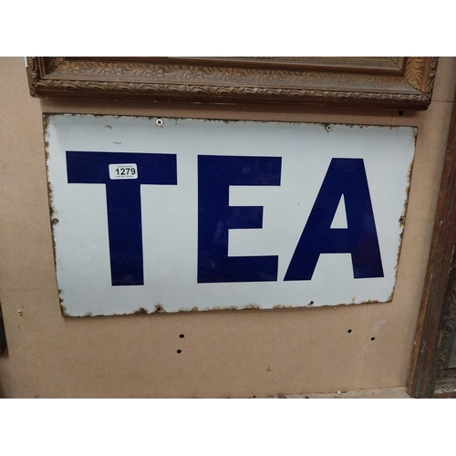 1279 - Tea enamel sign. {22 cm H x 32 cm W}.