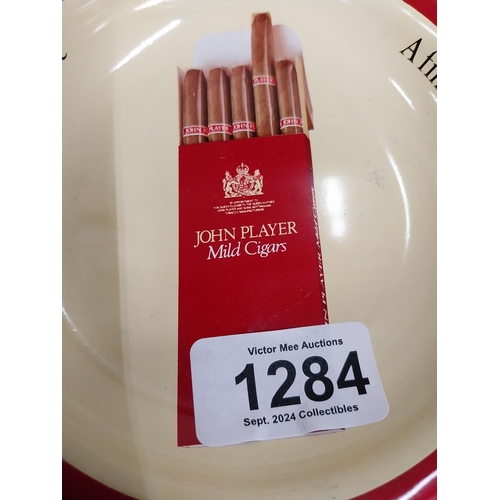 1284 - Glass Wills's Capstan ashtray {4 cm H x 12 cm Dia.} and Player's Mild Cigars ashtray {3 cm H x 15 cm... 