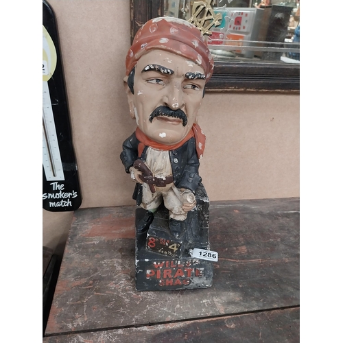 1286 - Wills Pirate Shag Cigarettes plaster advertising figure. {48 cm h x 12 cm W x 14 cm D}.