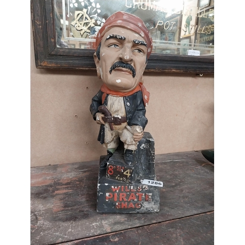 1286 - Wills Pirate Shag Cigarettes plaster advertising figure. {48 cm h x 12 cm W x 14 cm D}.