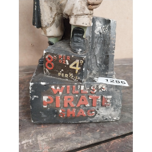 1286 - Wills Pirate Shag Cigarettes plaster advertising figure. {48 cm h x 12 cm W x 14 cm D}.