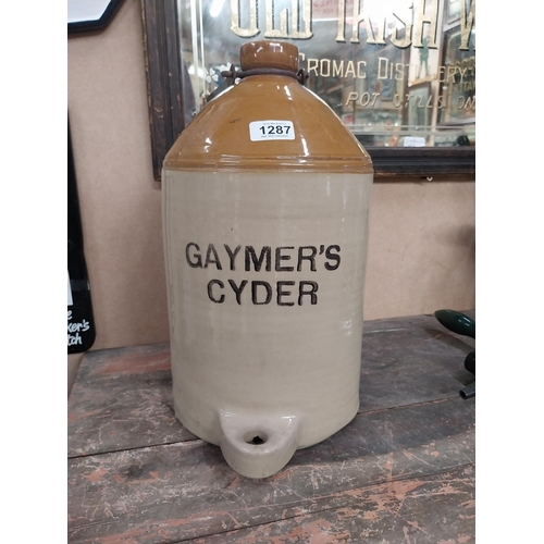 1287 - Gaymer's Cyder stoneware flagon. {43 cm H x 22 cm Diam.}.