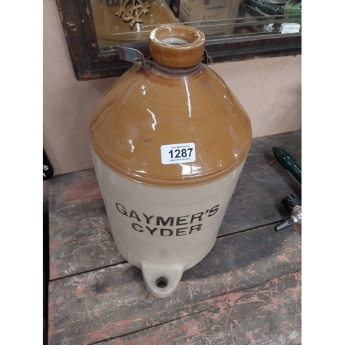 1287 - Gaymer's Cyder stoneware flagon. {43 cm H x 22 cm Diam.}.