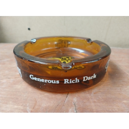 129 - Pony Rich and Dark glass advertising ashtray {4 cm H x 15 cm Diam.} and Castella Cigars advertising ... 