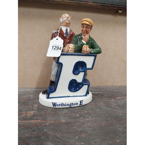 1294 - Worthington's Ale E ceramic Beswick advertising figural group. {24 cm H x 15 cm W x 5 cm D}.