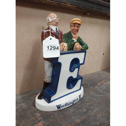 1294 - Worthington's Ale E ceramic Beswick advertising figural group. {24 cm H x 15 cm W x 5 cm D}.