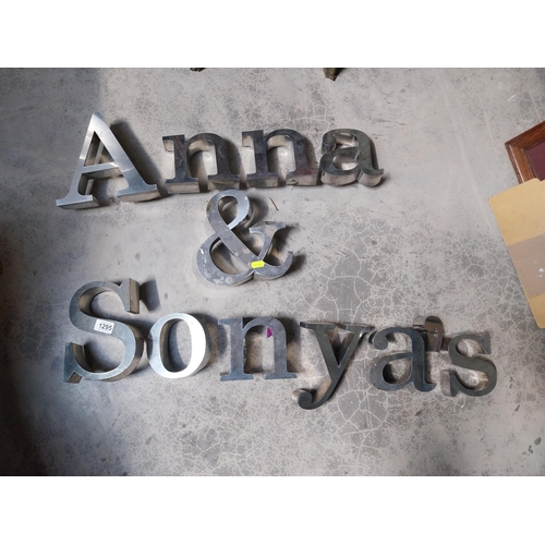 1295 - Selection of Shop letters -  Anna and Sonya's  {20 cm H x to 10 cm H}.