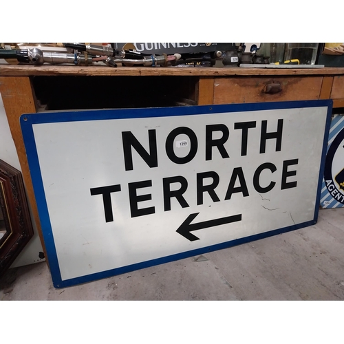 1298 - North Terrace alloy sign. {60 cm H x 120 cm W}.