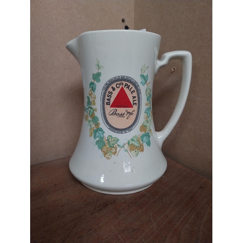 13 - Bass and Co Pale Ale Wade ceramic water Jug. {17 cm H x 13 cm Diam.}.