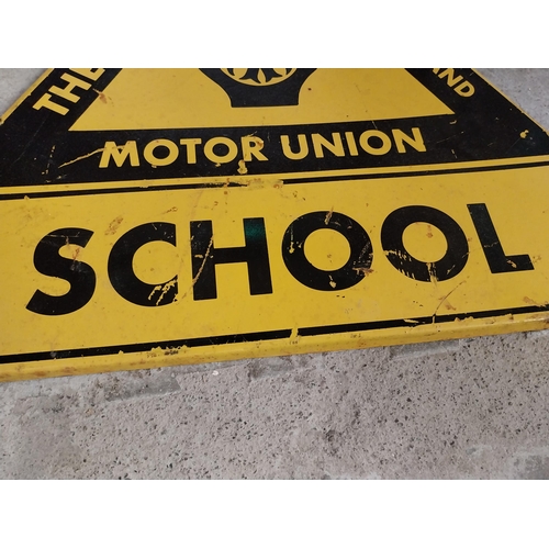 1301 - AA Motor Union School advertising sign. {56 cm H x 63 cm W}.