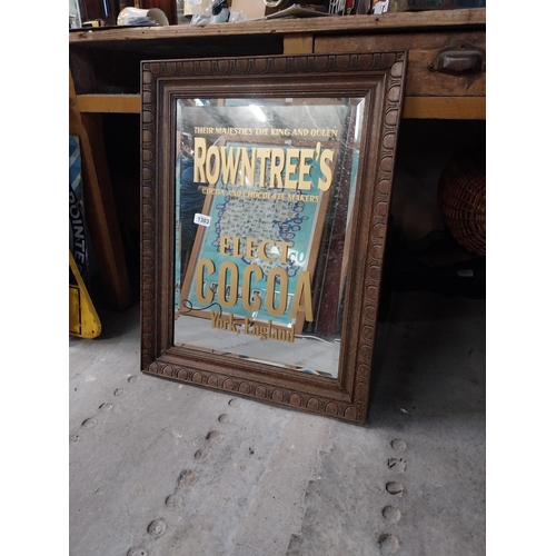 1303 - Rowntree's Elect Cocoa York England framed advertising mirror. {69 cm H x 53 cm W}