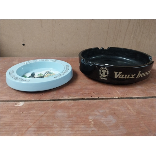 131 - Vaux Beers ashtray {4 cm H x 20 cm Dia} and The Original Mackesons advertising ashtray {2 cm H x 15 ... 