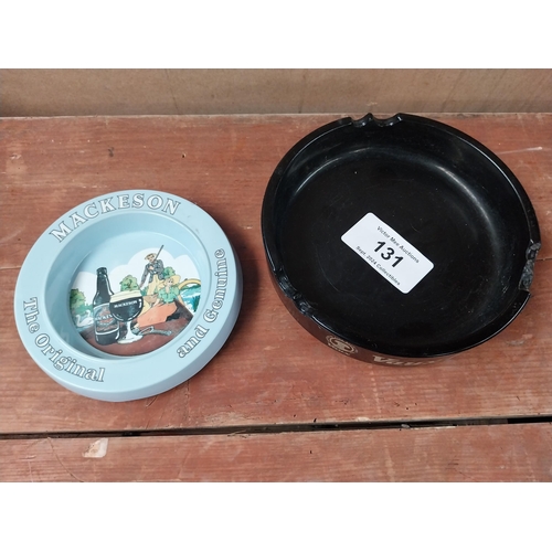 131 - Vaux Beers ashtray {4 cm H x 20 cm Dia} and The Original Mackesons advertising ashtray {2 cm H x 15 ... 