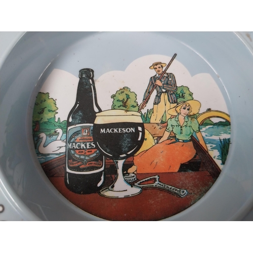 131 - Vaux Beers ashtray {4 cm H x 20 cm Dia} and The Original Mackesons advertising ashtray {2 cm H x 15 ... 