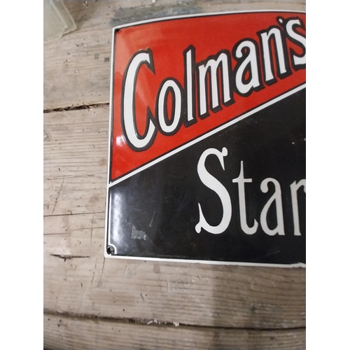 1314 - Colman's Starch enamel advertising sign. {30 cm H x 30 cm W}.